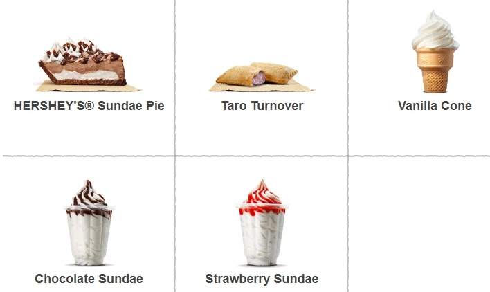 Burger King Dessert Menu Burger King Dessert Menu